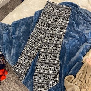 Elephant print dress flow pants